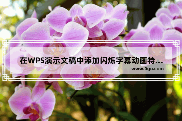 在WPS演示文稿中添加闪烁字幕动画特效给观众一种全新的感觉