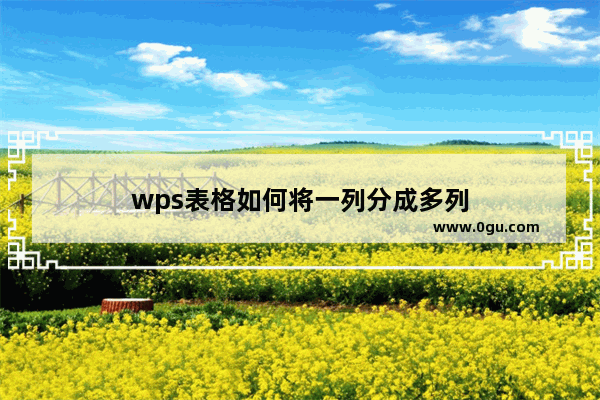 wps表格如何将一列分成多列