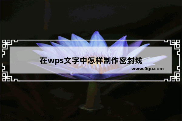 在wps文字中怎样制作密封线