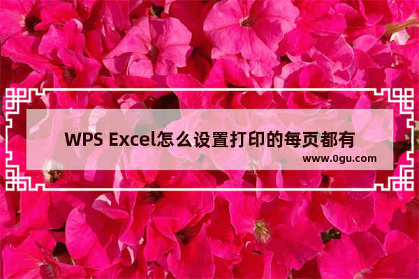 WPS Excel怎么设置打印的每页都有标题 WPS表格设置打印时每页都有标题的方法教程