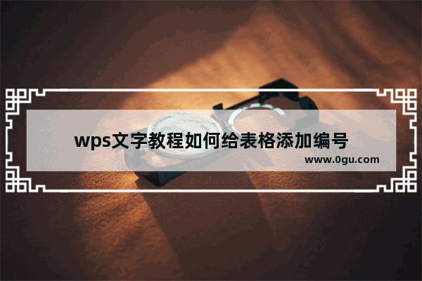 wps文字教程如何给表格添加编号