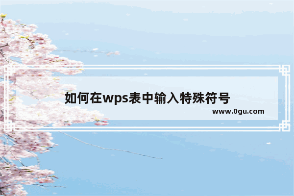 如何在wps表中输入特殊符号