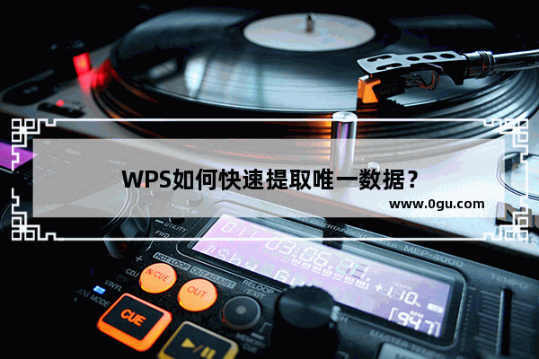 WPS如何快速提取唯一数据？