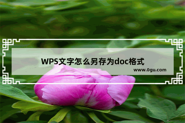 WPS文字怎么另存为doc格式