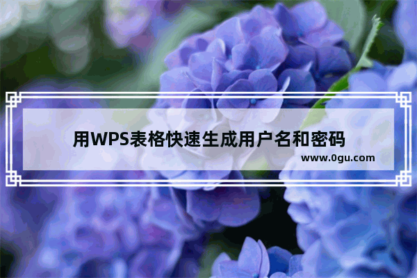 用WPS表格快速生成用户名和密码