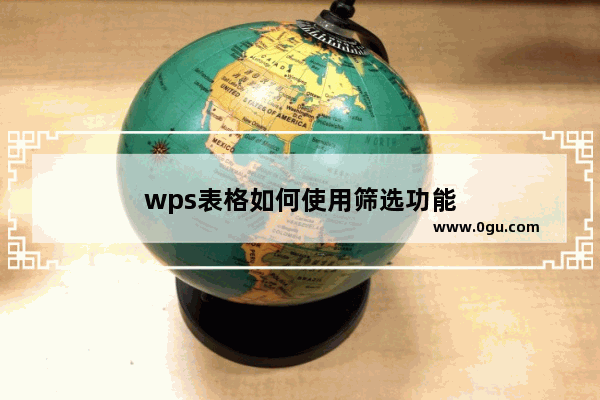 wps表格如何使用筛选功能