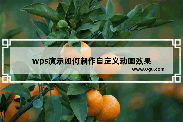 wps演示如何制作自定义动画效果