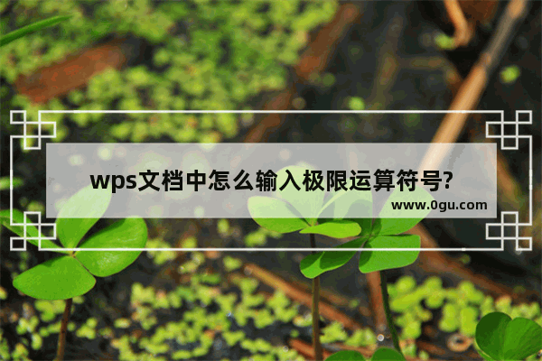 wps文档中怎么输入极限运算符号?