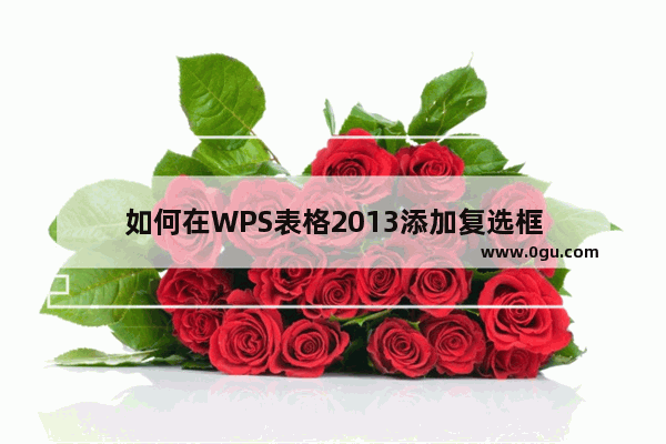 如何在WPS表格2013添加复选框