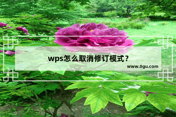 wps怎么取消修订模式？