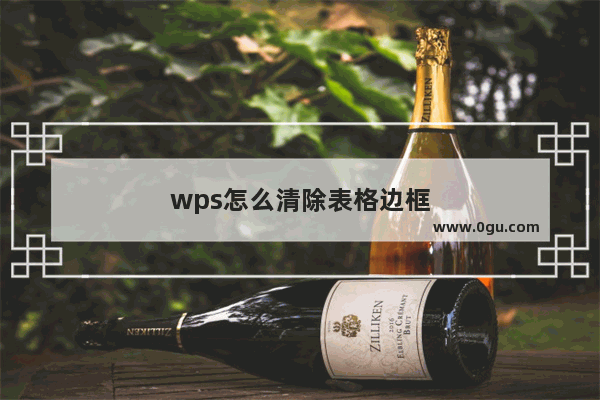 wps怎么清除表格边框