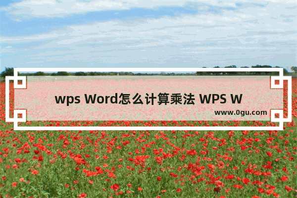 wps Word怎么计算乘法 WPS Word表格中计算乘法的方法