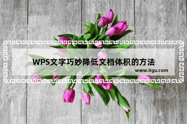 WPS文字巧妙降低文档体积的方法