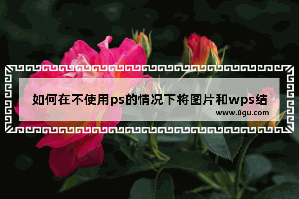 如何在不使用ps的情况下将图片和wps结合起来