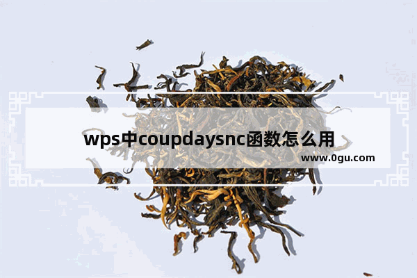 wps中coupdaysnc函数怎么用