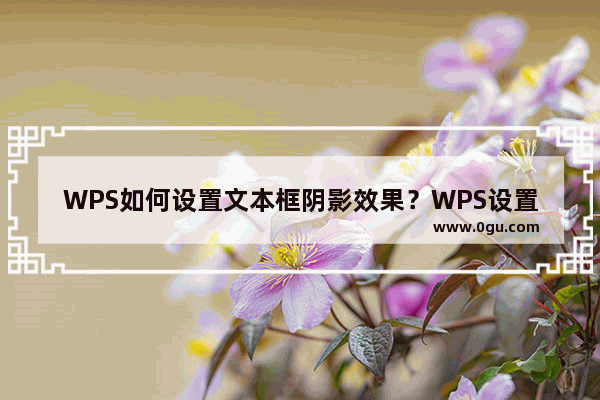 WPS如何设置文本框阴影效果？WPS设置文本框阴影效果的方法