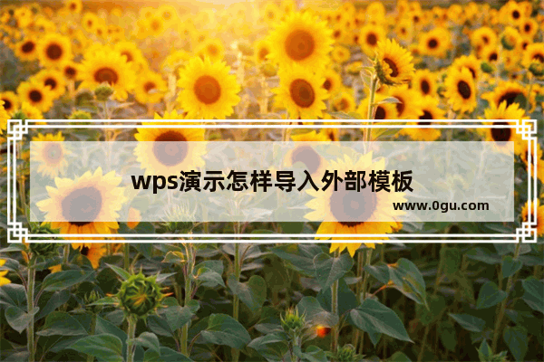 wps演示怎样导入外部模板