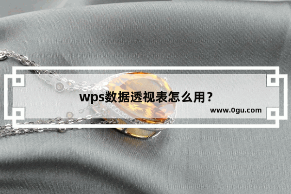 wps数据透视表怎么用？