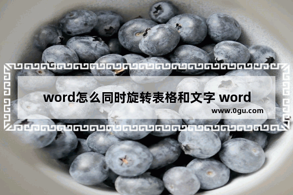 word怎么同时旋转表格和文字 word文档旋转表格和文字的方法