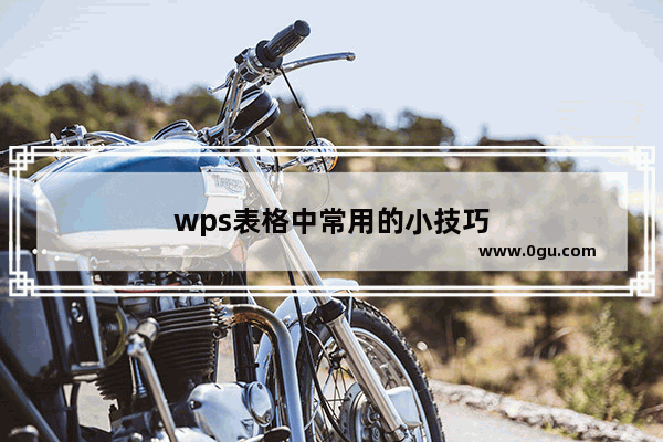 wps表格中常用的小技巧