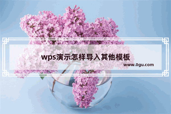 wps演示怎样导入其他模板