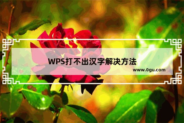 WPS打不出汉字解决方法