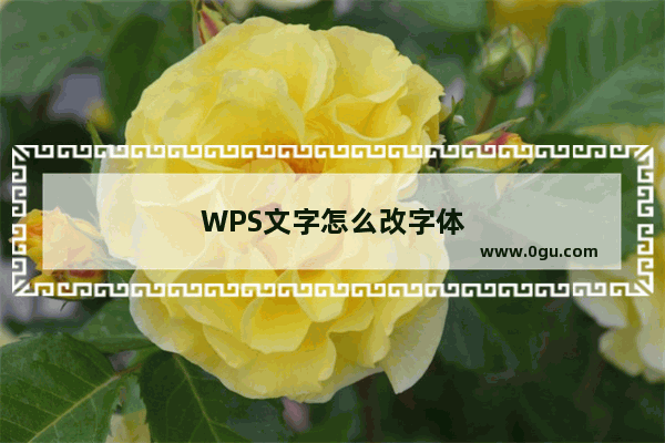 WPS文字怎么改字体