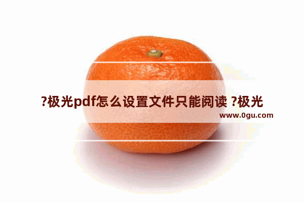 ?极光pdf怎么设置文件只能阅读 ?极光pdf让pdf只能阅读的设置方法