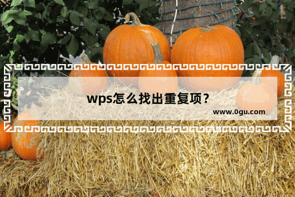 wps怎么找出重复项？