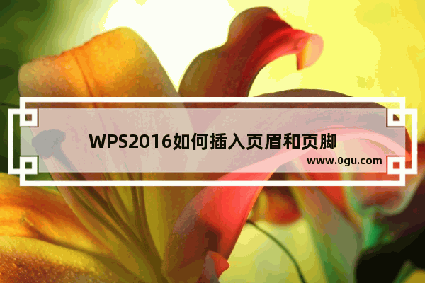 WPS2016如何插入页眉和页脚