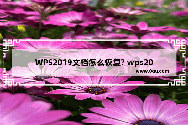 WPS2019文档怎么恢复? wps2019文件恢复的方法