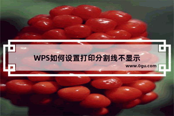 WPS如何设置打印分割线不显示