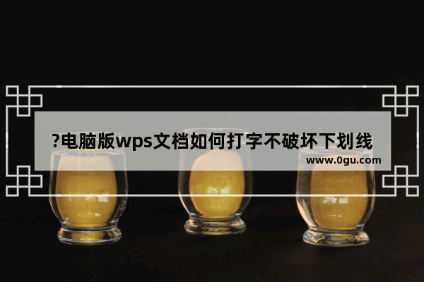 ?电脑版wps文档如何打字不破坏下划线