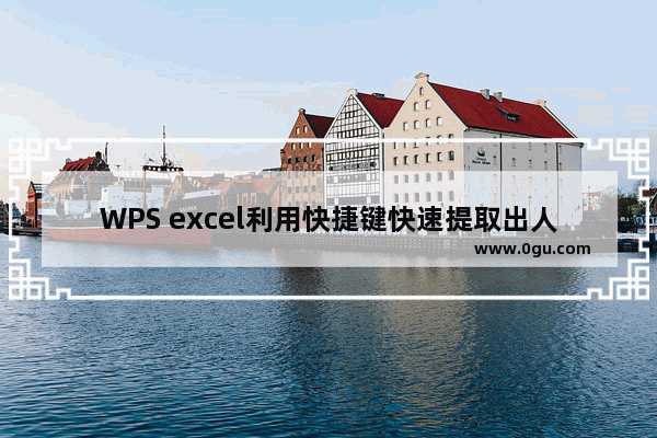 WPS excel利用快捷键快速提取出人员职业