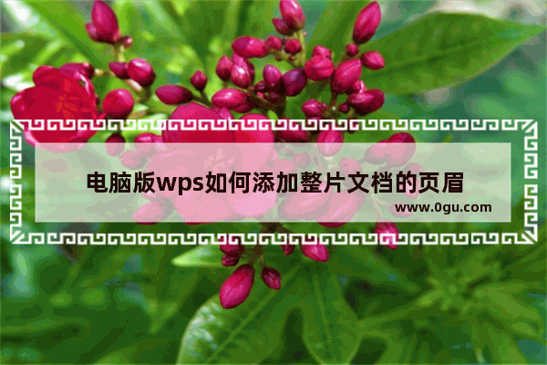 电脑版wps如何添加整片文档的页眉