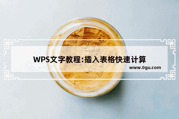 WPS文字教程:插入表格快速计算