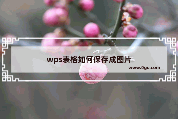 wps表格如何保存成图片