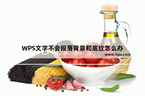 WPS文字不会段落背景和底纹怎么办