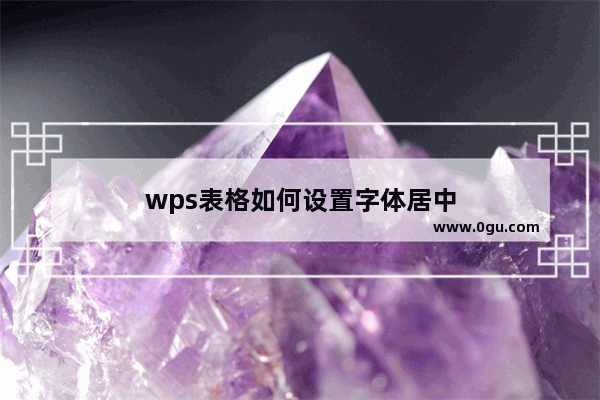 wps表格如何设置字体居中