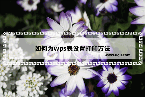 如何为wps表设置打印方法