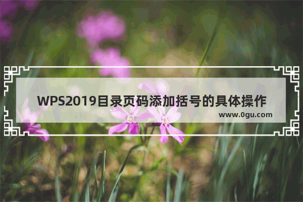 WPS2019目录页码添加括号的具体操作方法