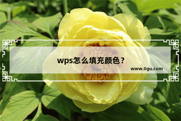 wps怎么填充颜色？