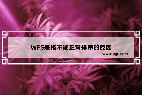 WPS表格不能正常排序的原因