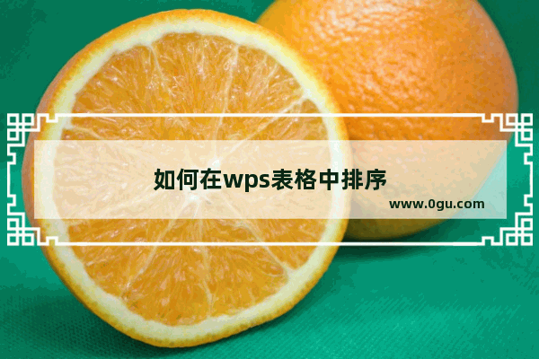 如何在wps表格中排序