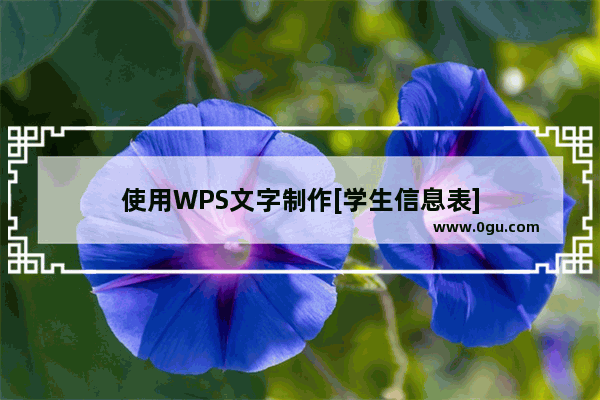 使用WPS文字制作[学生信息表]