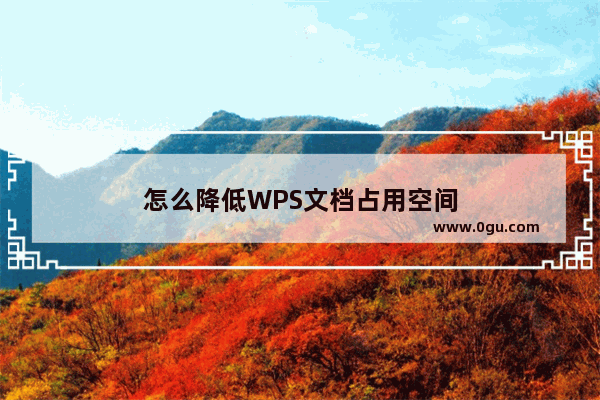 怎么降低WPS文档占用空间