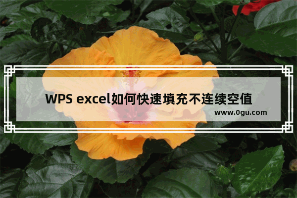 WPS excel如何快速填充不连续空值