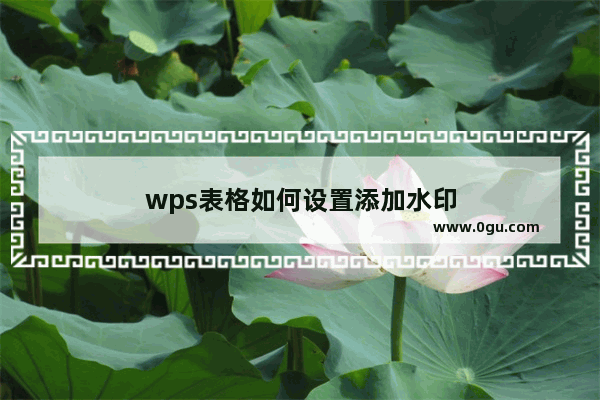 wps表格如何设置添加水印