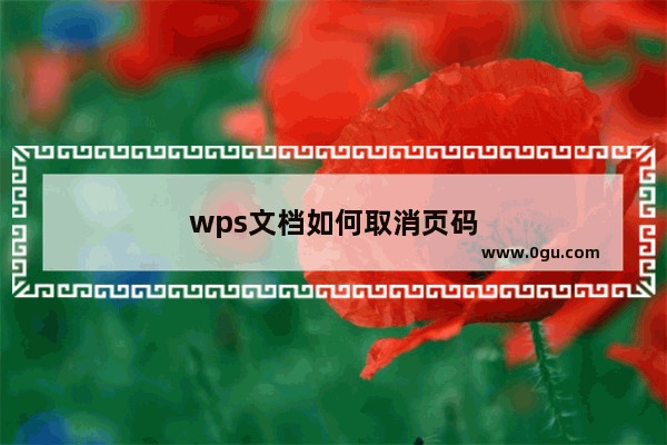 wps文档如何取消页码