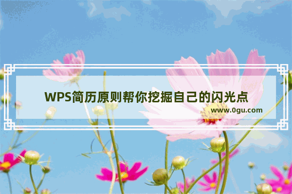 WPS简历原则帮你挖掘自己的闪光点